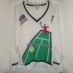 VTG Quantum Sportswear Ltd. Tennis Sweater M Tennis Court Players Spectators
